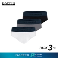 DAPPER แพ็ค 3 ชิ้น กางเกงชั้นในชาย Dapper Perma Cotton ทรง Briefs คละสี