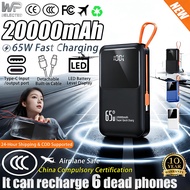 [3C&Fits All Phone] WP 3c Power bank 20000mAh 65W Fast Charging Slim Portable PowerBank With Detacha