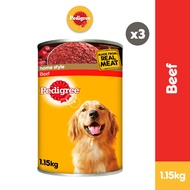 PEDIGREE Dog Can Food – Dog Wet Food 1.15kg x 3. Dog Food for Adult Dogs