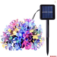 Solar Powered Flower String Lights 7m/22.97ft 50pcs Cherry Blossoms Colorful LEDs Fairy Light Outdoo