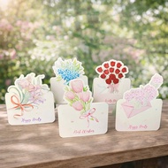 (oioi-06) 10 Cards March 8, October 20, Exquisite Double Flower Cards, Mother's Day Cards Valentine'