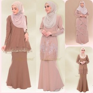🌹BAJU KURUNG WANITA WARNA LIGHT KHAKIS🌹 Koleksi Design Baju Kurung Lace Plus Size XXS (32)-10XL(60) Muslimah Fesyen Baju Raya 2024 Sedondon Ibu &amp; Anak