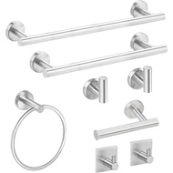 [SG Seller]Silver 304 stainless steel towel bar/towel holder/toilet toilet roll/hook set