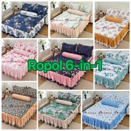 Set Cadar Ropol 6in1 KING/QUEEN Size Berkualiti Tinggi Gaya Baru ADRIAN's/Bolstercase