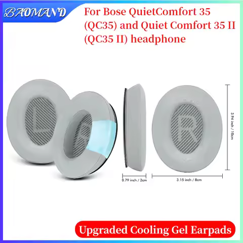 Cooling Gel memory sponge Ear Pads for Bose QuietComfort 35 (QC35) and Quiet Comfort 35 II (QC35 II)