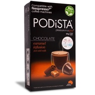 PODiSTA Hot Chocolate Nespresso®* Compatible Pod, Creamy/Caramel/Mint/Sugarfree 10pk
