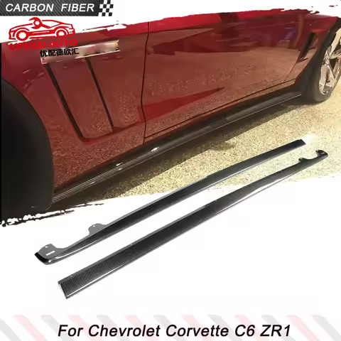 Suitable for Skirts Extension Lip Spoiler Corvette C6 Z06 ZR1 2005-2013 Car Side Bumper Wide Flaps R