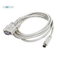 DB9P to 8P Mini Din RS232 Download Cable White 8.2 Ft for PLC -EH