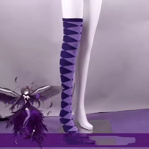 Anime Puella Magi Madoka Magica Akemi Homura Cosplay Stockings Flame Demon Form Knee Socks Halloween