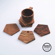 PENTA -/ Wooden Coaster / Wooden Coaster Cup Coaster