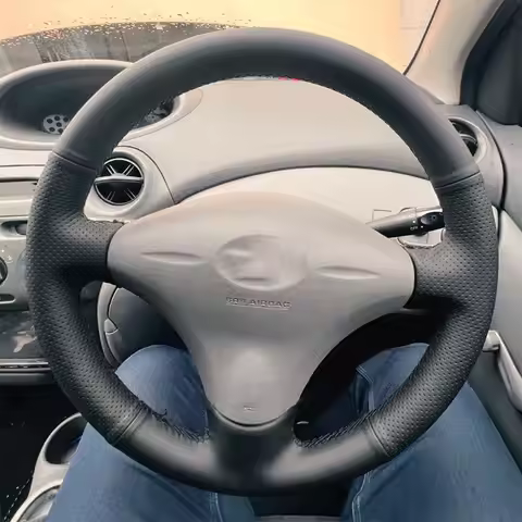 Car Steering Wheel Cover For Toyota Yaris Verso Vitz Probox Sienta Succeed ECHO Porte Black Leather 