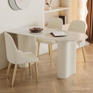 Dining Table Luxury Board Light Modern Household Combination Simple 7k Style Small Apartment Rock Cr