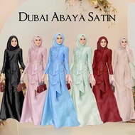 Abaya Jubah Stain Shiny Soft Puff Sleeves Muslim Dress Satin Abaya Turkey Muslim Dress Islam Abayas 