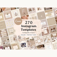 270+ Canva Instagram Templates Boho Neutral Template IG Brown Beige untuk Feed, Post, Story & Quotes