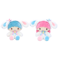 Sanrio - Little Twin Stars 白兔款毛公仔擺件一對 [平行進口]