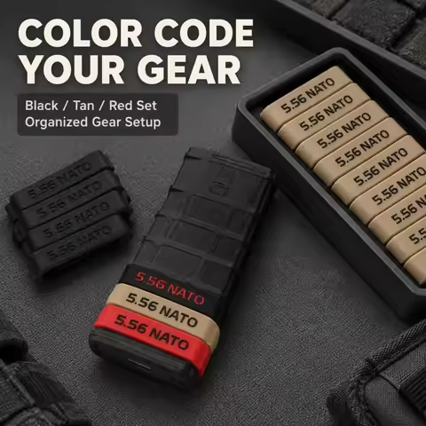 Tactical Magazine Marking Band 7.62x35mm 5.56 NATO 300 Blackout Recessed Letters Mag Marking Rubber 