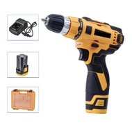 12V Mesin Bor Listrik Cordless Drill Set Bor Listrik Obeng Elektrik Bor Tangan Baterai Bor Listrik Baterai Cas 2 Batteries Mesin Bor Baterai + Charger