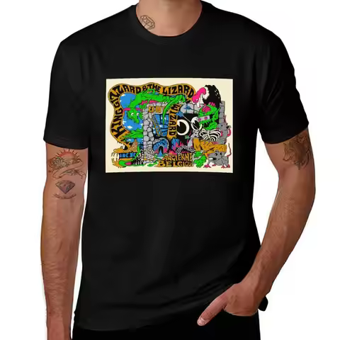 King Gizzard and The Lizard Wizard Belgium Gig Poster T-Shirt Street Art Print Tee Shirt