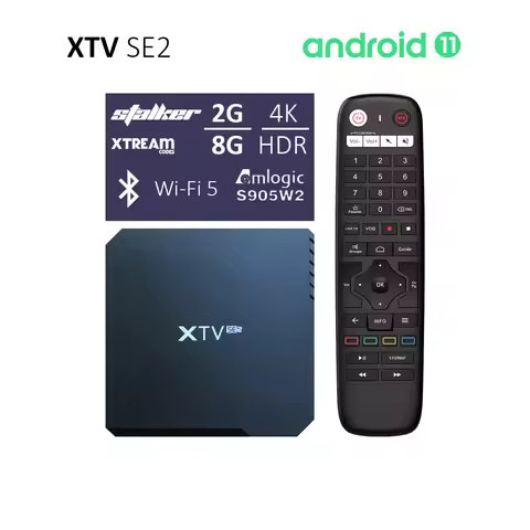 XTV SE2 Streaming Box Android 11 Stalker Xtream Live TV Decoder SoC S905W2 2G 8G AV1 4K Bluetooth Wi
