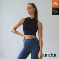 [ANDAR] Air cooling half neck zip-up cropped top Women Clothes Work out clothes Korean Andar Korea N