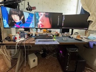 IKEA IDÅSEN 書檯 電腦桌 160×80cm｜褐色／米黃色