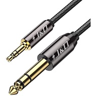 J&D 3.5mm to 6.35mm Stereo Audio Cable, Gold Plated 3.5mm 1/8 inch Male TRS to 6.35mm 1/4 inch Male 