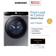 SAMSUNG 17/10kg Inverter Front Load Washer Dryer WD17T6300GP/SP | Intelligent AI Ecobubble Mesin bas