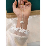 Pure Silver S999 Lotus Leaf Two Worlds Happy Anklet