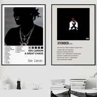 Pop Singer Ken Carson A Great Chaos Poster Poster Paper Print Home Living Room Bedroom Entrance Bar 