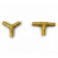 T / Y JOINT Brass Fitting Valve 3 Head Way T & Y Shape Cross Pipe Hose Tube Connector