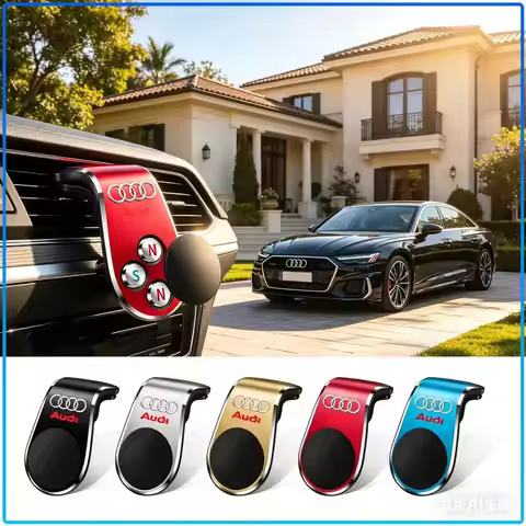 Magnetic Car badge Phone Holder Metal Stand Accessories For Audi A6 C5 C6 C7 C8 A4 B5 B6 B7 B8 B9 S3