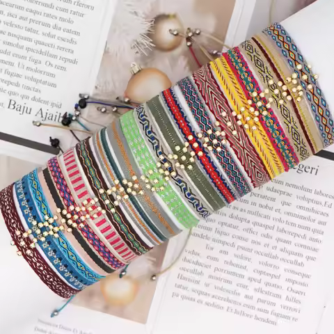 KKBEAD Colombia Bracelet Jewelry Cloth Fabric Bracelets For Women Gift Handmade Braided Pulseras Eth