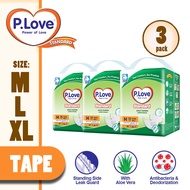 P.Love Standard Adult Tape Diapers - L10 / M10 / XL8 (3 Packs)