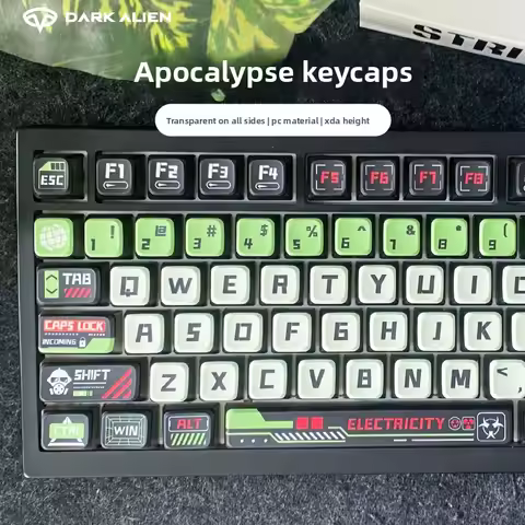 Dye-Sublimation 4-Sided Translucent Doomsday Horizon Keycaps 119 Keys PC Material Custom DIY Mechani