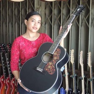 HITAM Gibson J200 Black Acoustic Guitar