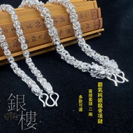 Lin Dasheng Jewelry-999 Pure Silver Necklace Sterling Silver Keel Chain Domineering Line Silver Soli
