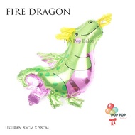 HIJAU JUMBO DINO FIRE DRAGON Foil Balloon / GREEN Dinosaur Balloon
