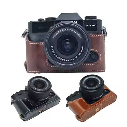 For Fujifilm XT30III XT30II XT30 XT20 XT10 PU Leather Half Body Case Camera Bottom Base For FUJI X-T