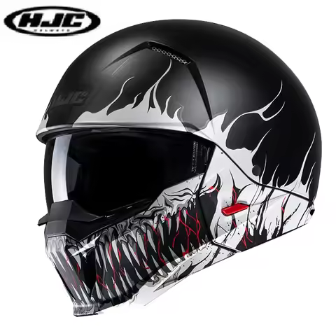 Original HJC i20 Motorcycle Helmet Retro Detachable Helmet Full Face Ghost Face Off-road Helmet Casc