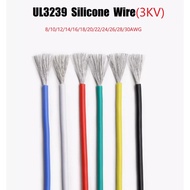 UL3239 Silicone Wire 3KV Tinned Copper Core 8AWG  10AWG ~ 30AWG Silicone High Voltage Wire and Cable