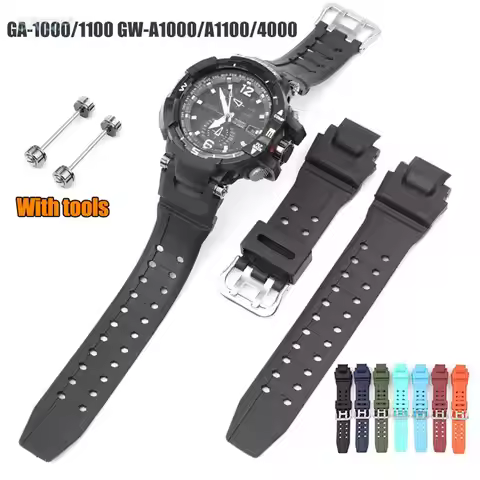Strap for Casio G-SHOCK GW-4000 GA-1000 GW-A1000 GW-A1100 G-1400 Men Sport Diving Waterproof TPU Sil