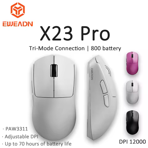 EWEADN X23 PRO Wireless Gaming Mouse for Esports - Triple Mode (2.4GHz/USB-C/Bluetooth), DPI 12000,P