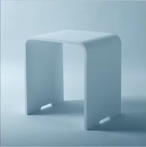 Solid Surface Stone Small Bathroom Step Stool Shower Enclosure Corian Bench Chair
