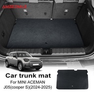 แผ่นรองท้ายรถ J05สำหรับ MINI Cooper ACEMAN 2024 2025แผ่นรองกระโปรงหลังรถแผ่นรองท้าย Alas Bagasi Mobi