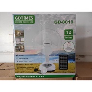 Gd times Solar electric fan with charger w/Solar Panel direct 220v solar panel charging fan - COD