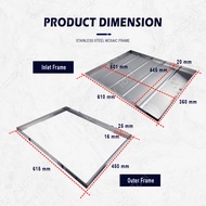 (1pc) 18" x 24" Stainless Steel Mosaic Frame Cover Penutup Mosek Tile Work Manhole Cover Main Hole C