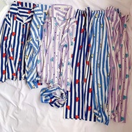 bts bt21 kpop Seven styles of striped printed pajamas Long sleeves tata rj koya mang cooky chimmy