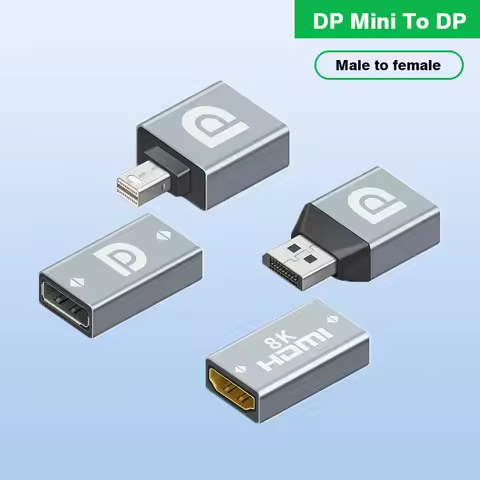 Mini Displayport To Displayport 8k DP1.4 Adapter 8K@60Hz DP Mini Male To DP Female Extention Adapter