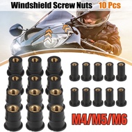 10pcs Universal Rubber Well Nuts Bolt Washer Screw / M4/M5/M6 Motorcycle Windshield Rubber Nut / Mot