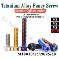 TC4 Titanium Alloy Fancy Screw Torx Screw Flower Screw M6 Positive Titanium Screw 64 Positive Titani